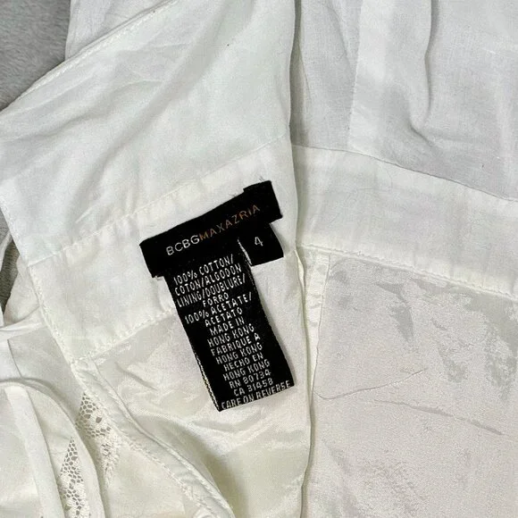 BCBGMaxAzria White Floral Lace Midi Dress - Picture 4 of 6